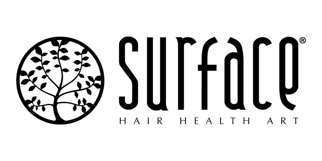 Logo of Surface featuring a tree design with the words "Hair Health Art.